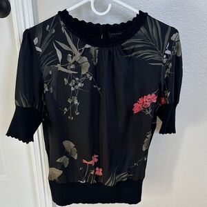 Ted Baker Black Floral Blouse (Tilleeyy)